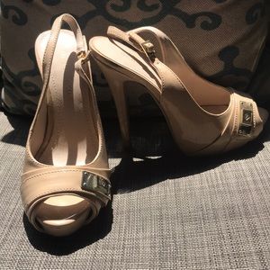 Cream Peep Toe Sling-Backs • BCBGeneration